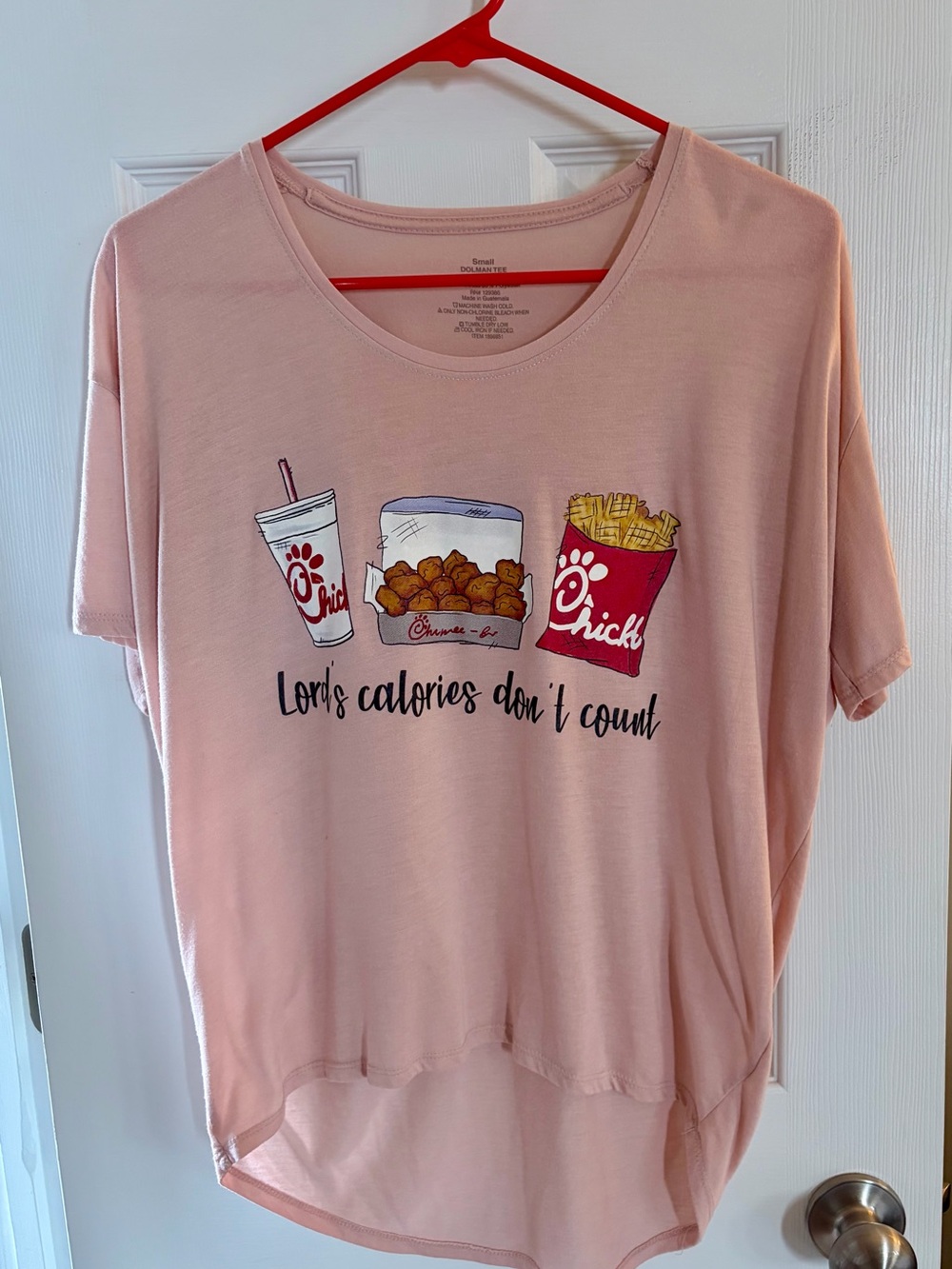 Pink Chick-fil-A Graphic Tee - 'Lord's calories don't count'
